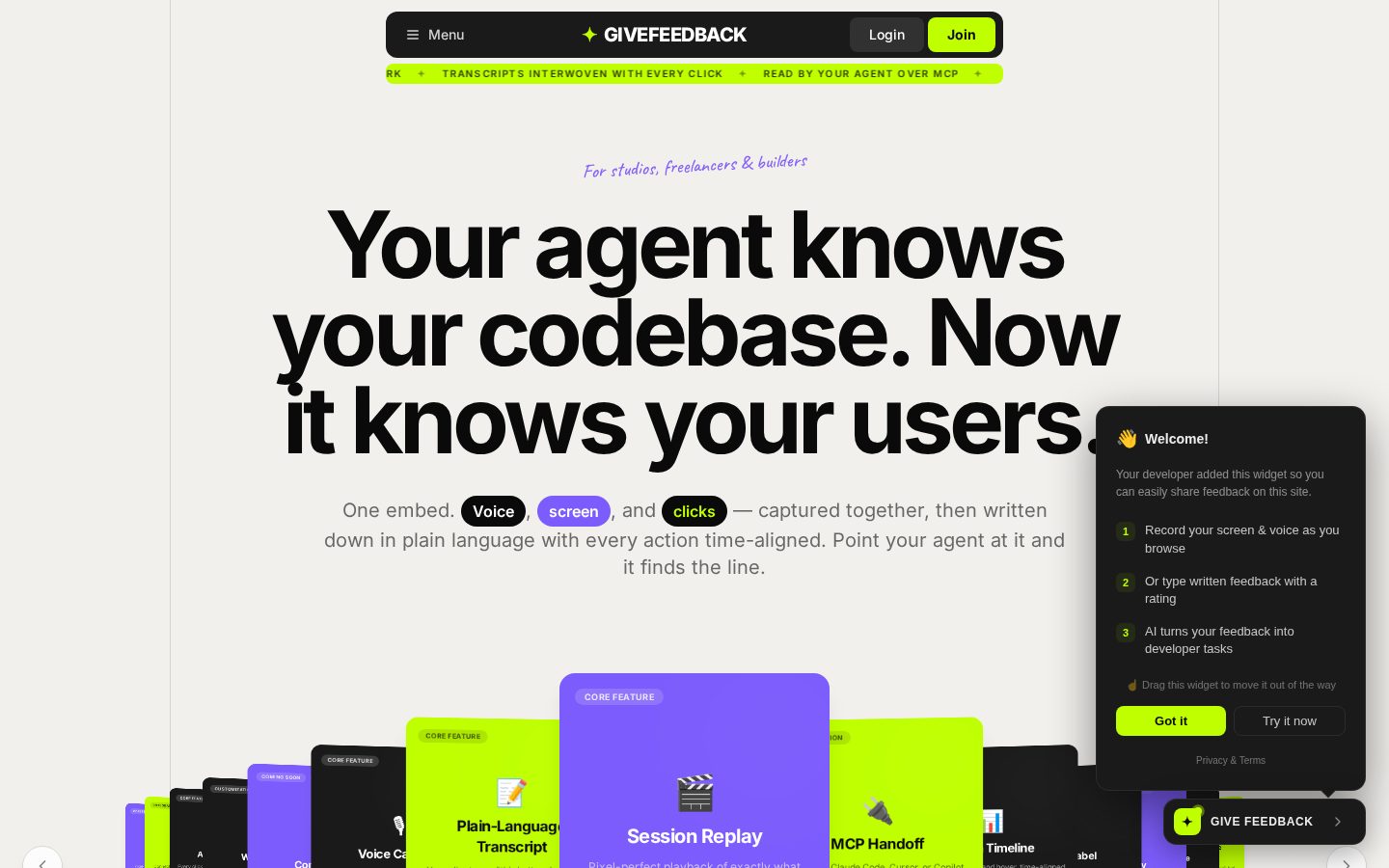 GiveFeedback Homepage