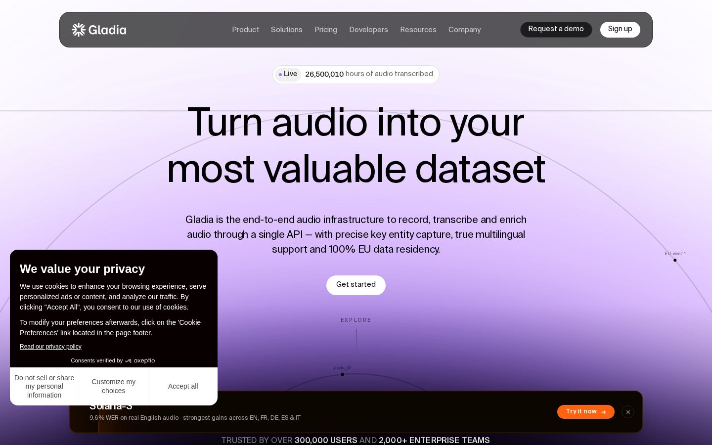 Gladia Homepage