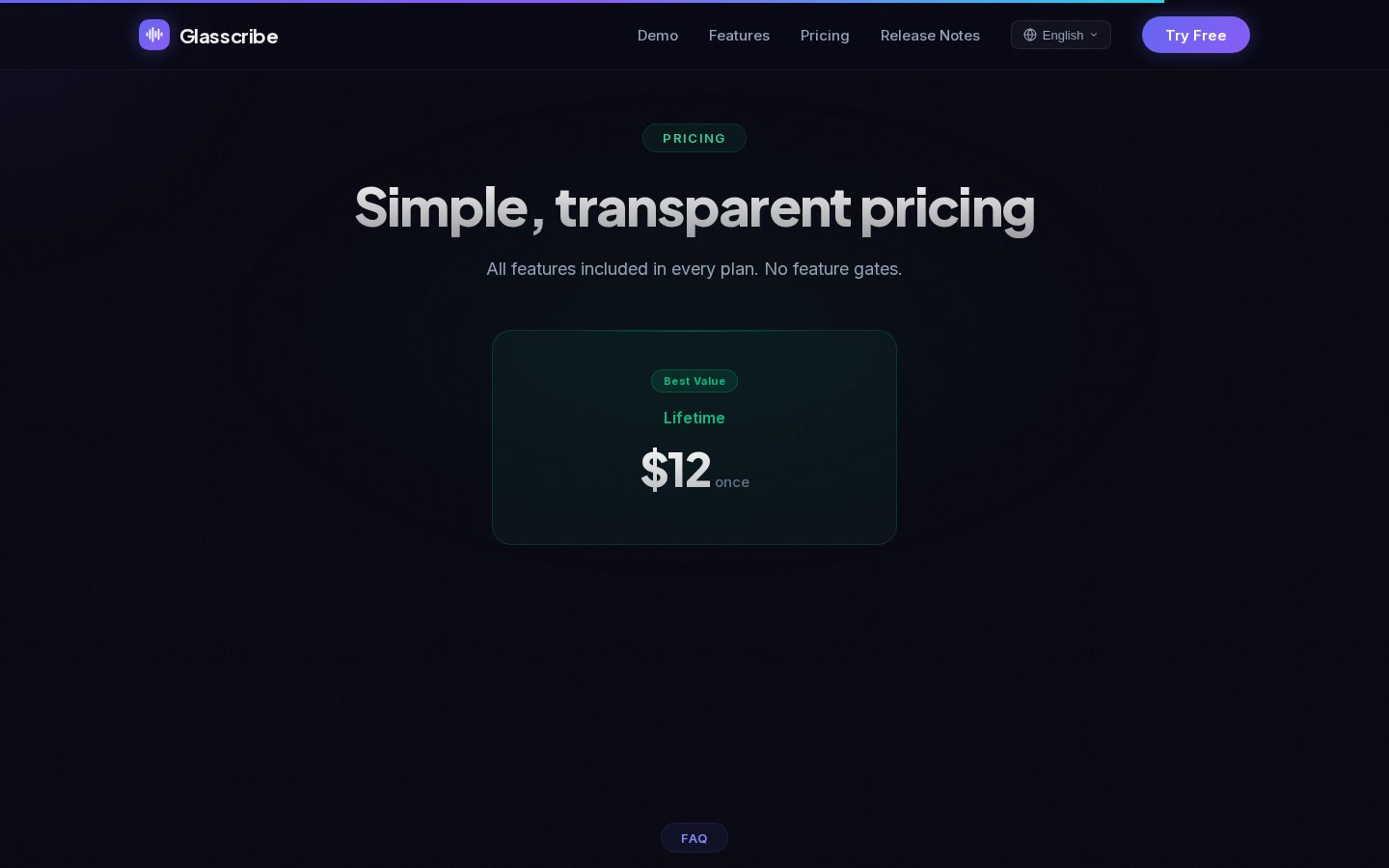 Glasscribe Pricing