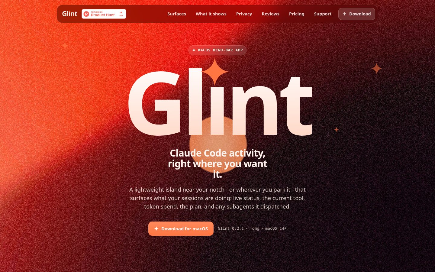 Glint Homepage
