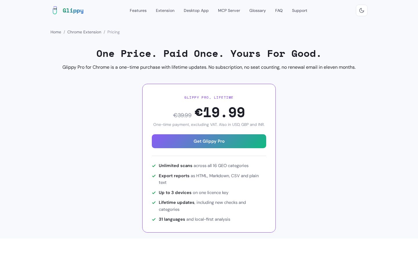 Glippy Pricing