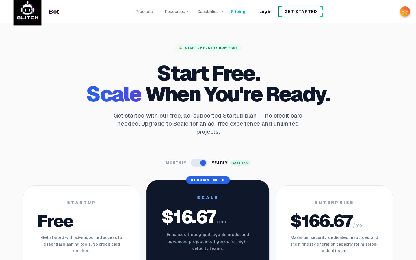 GlitchBot Pricing