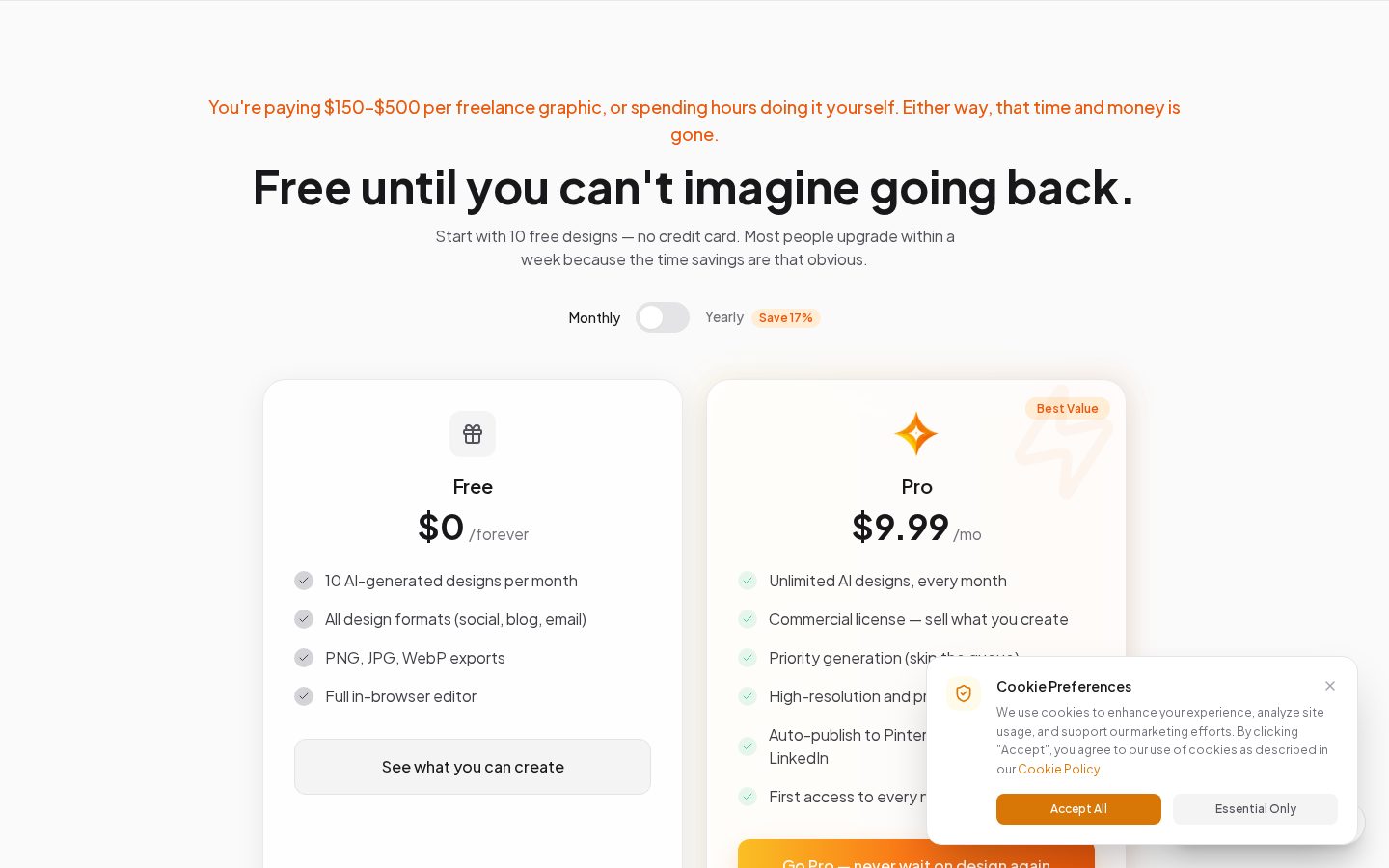 Glittr Pricing