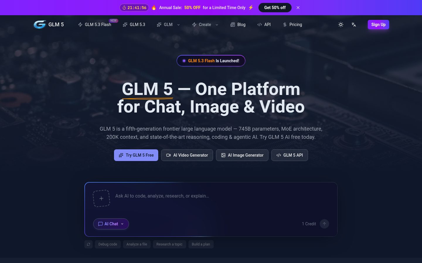 GLM 5 Homepage