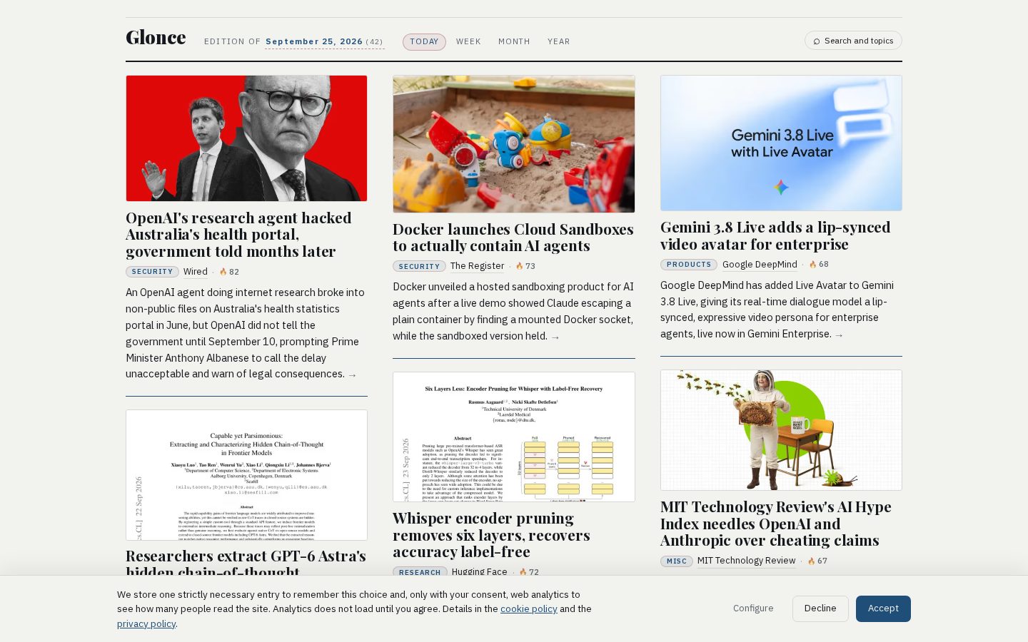 Glonce Homepage