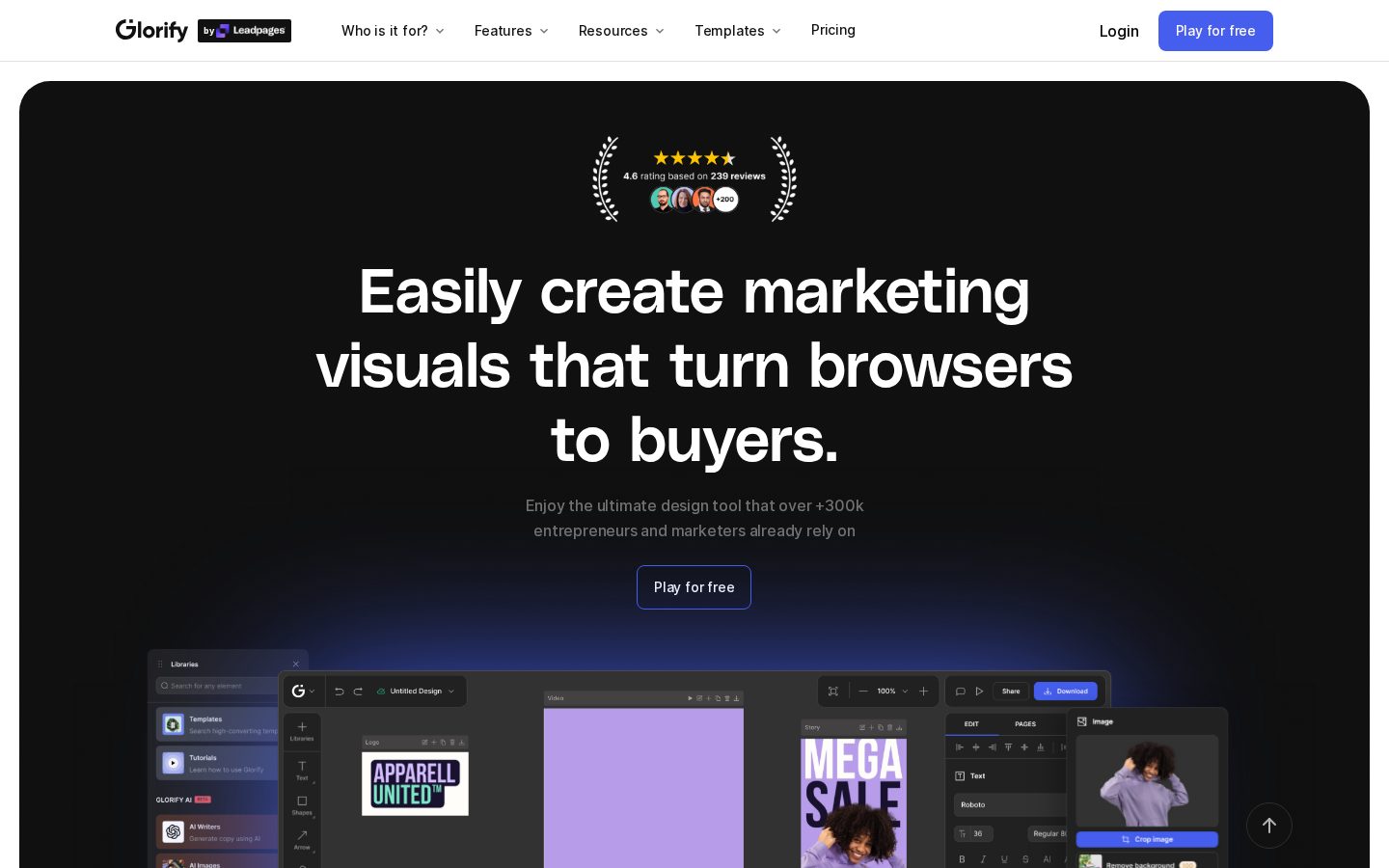 Glorify Homepage