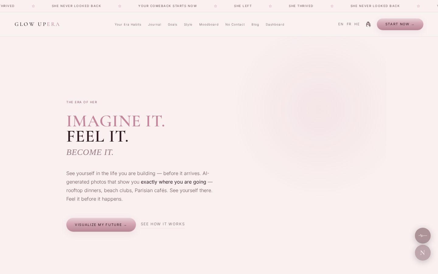 Glow Up Era Homepage