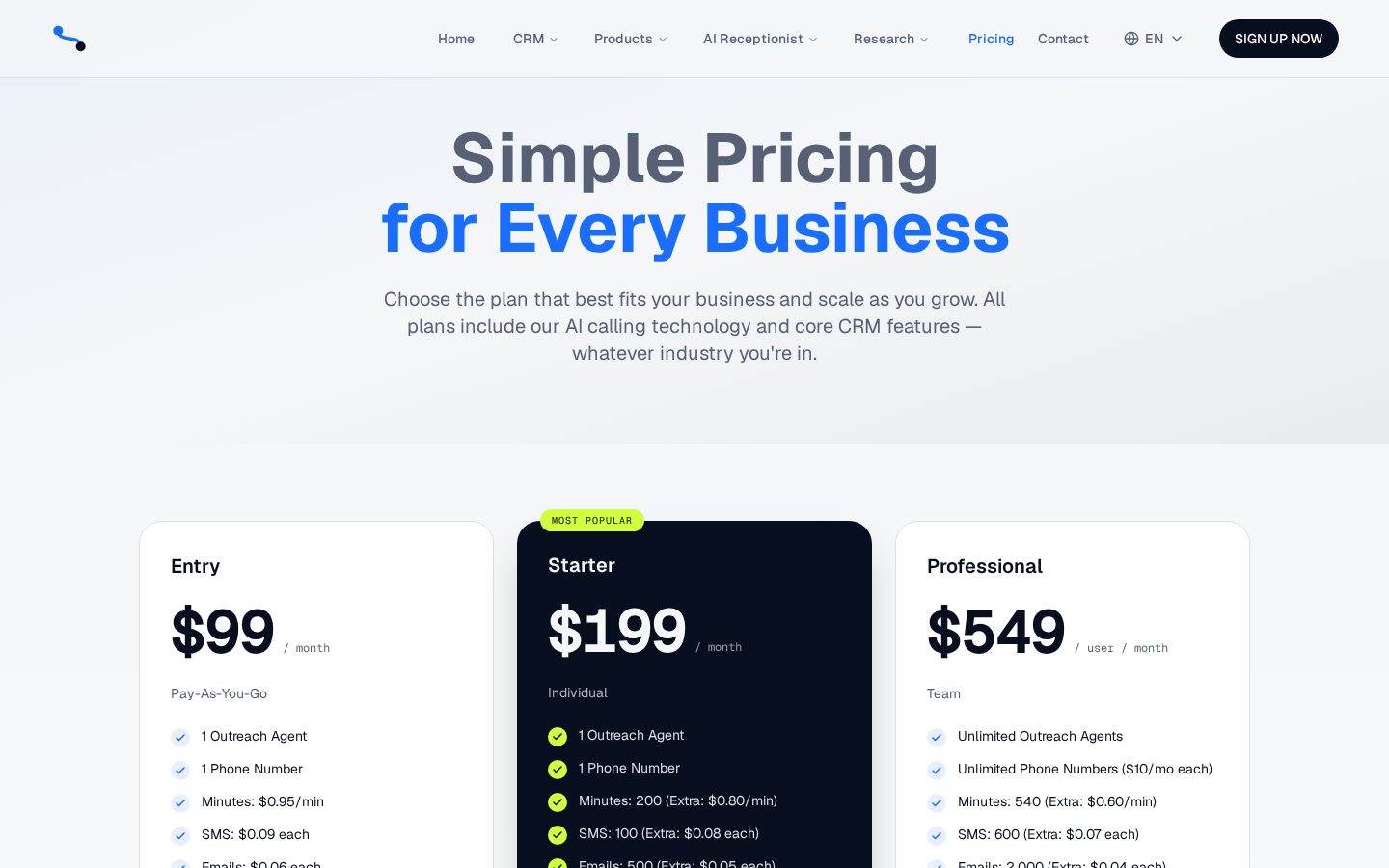 Glue Sky AI CRM Pricing