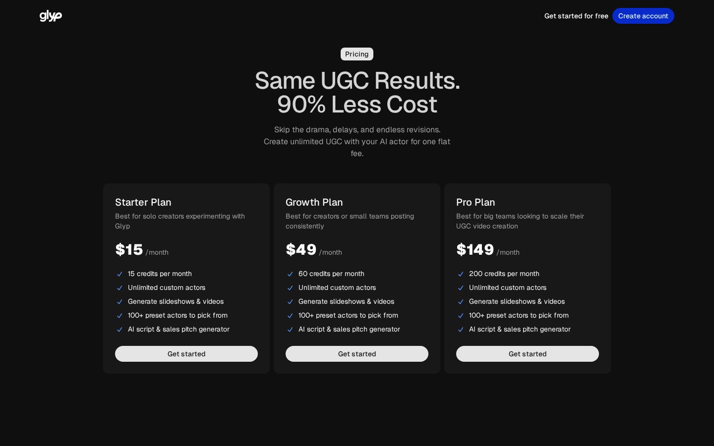 Glyp Pricing