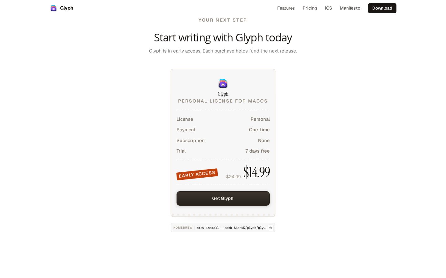 Glyph Pricing