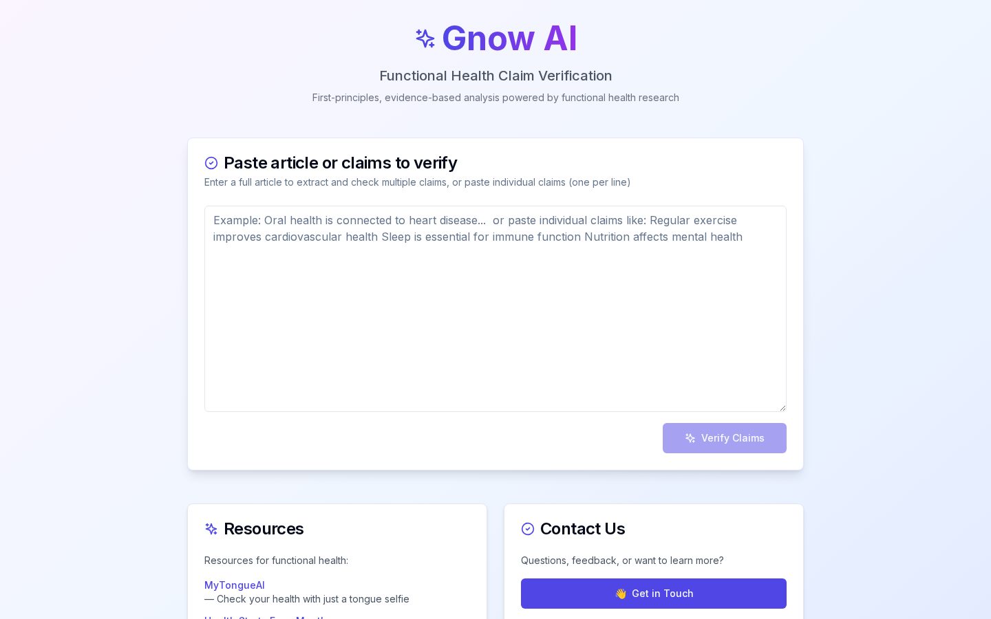 Gnow AI Homepage