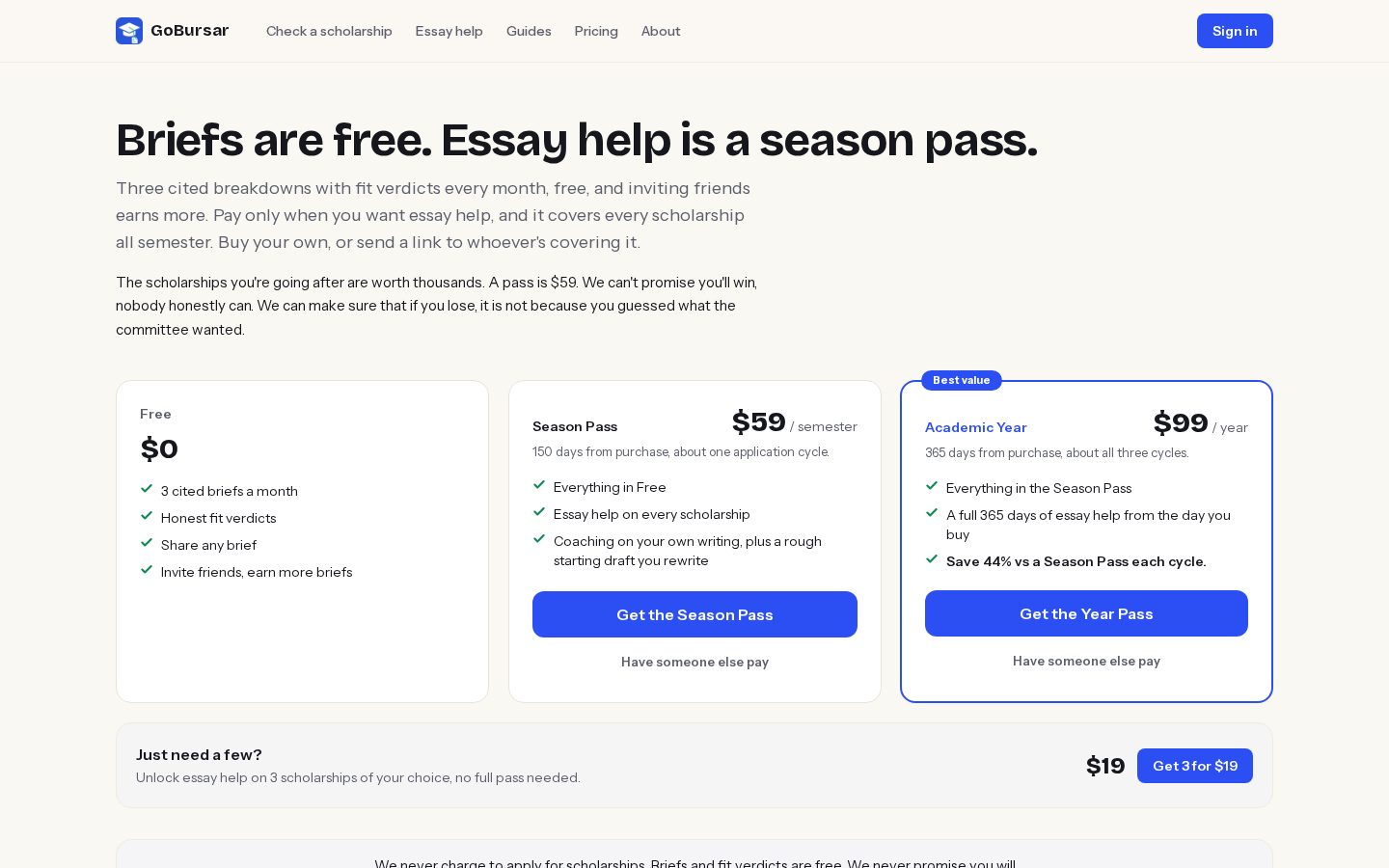 GoBursar Pricing