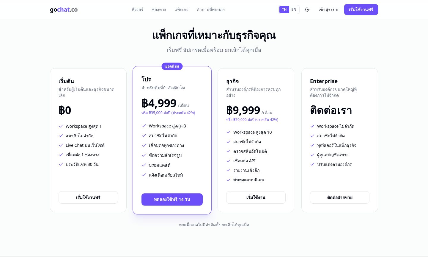 GoChat Pricing