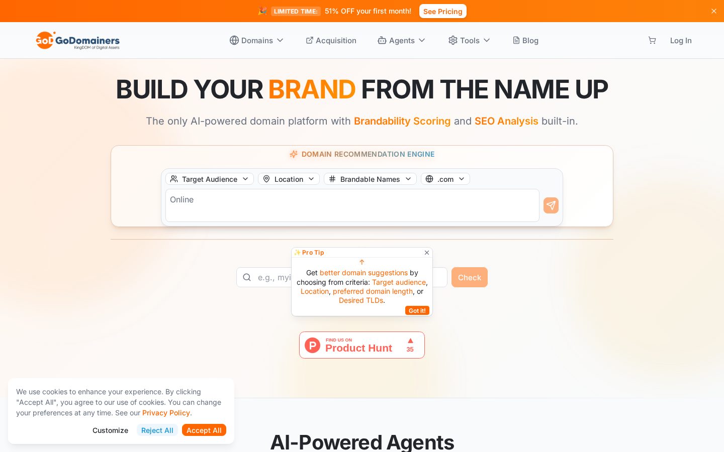 GoDomainers Homepage