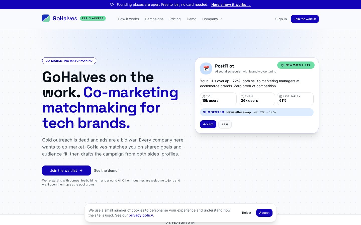 GoHalves Homepage