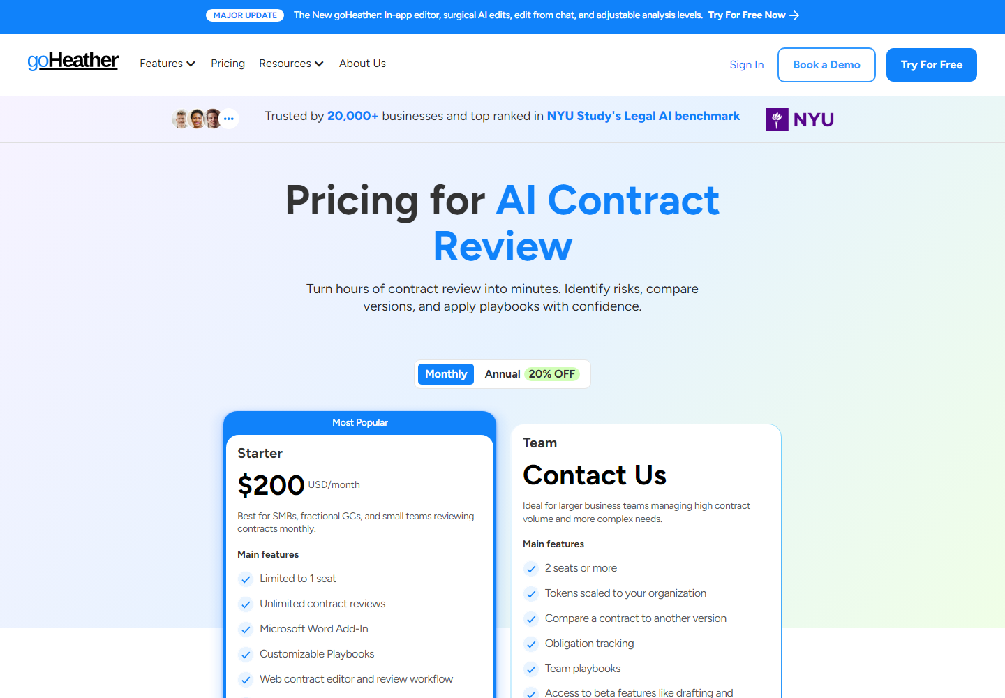 goHeather pricing