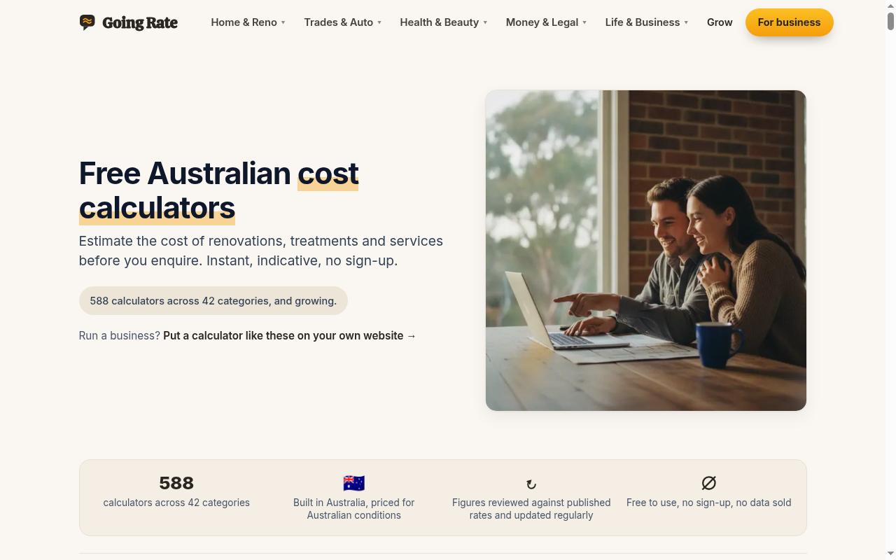 Going Rate Homepage