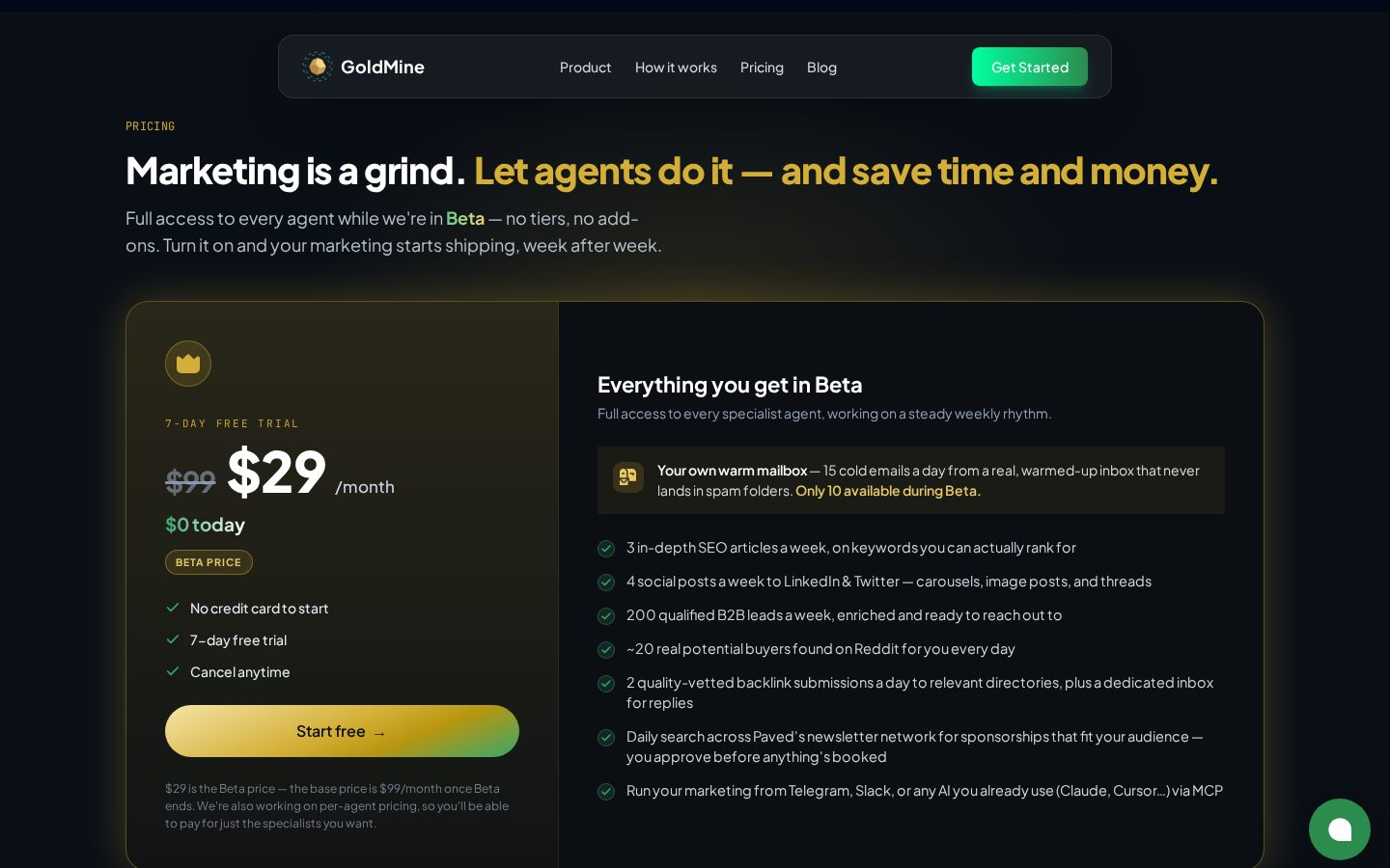 GoldMine Pricing