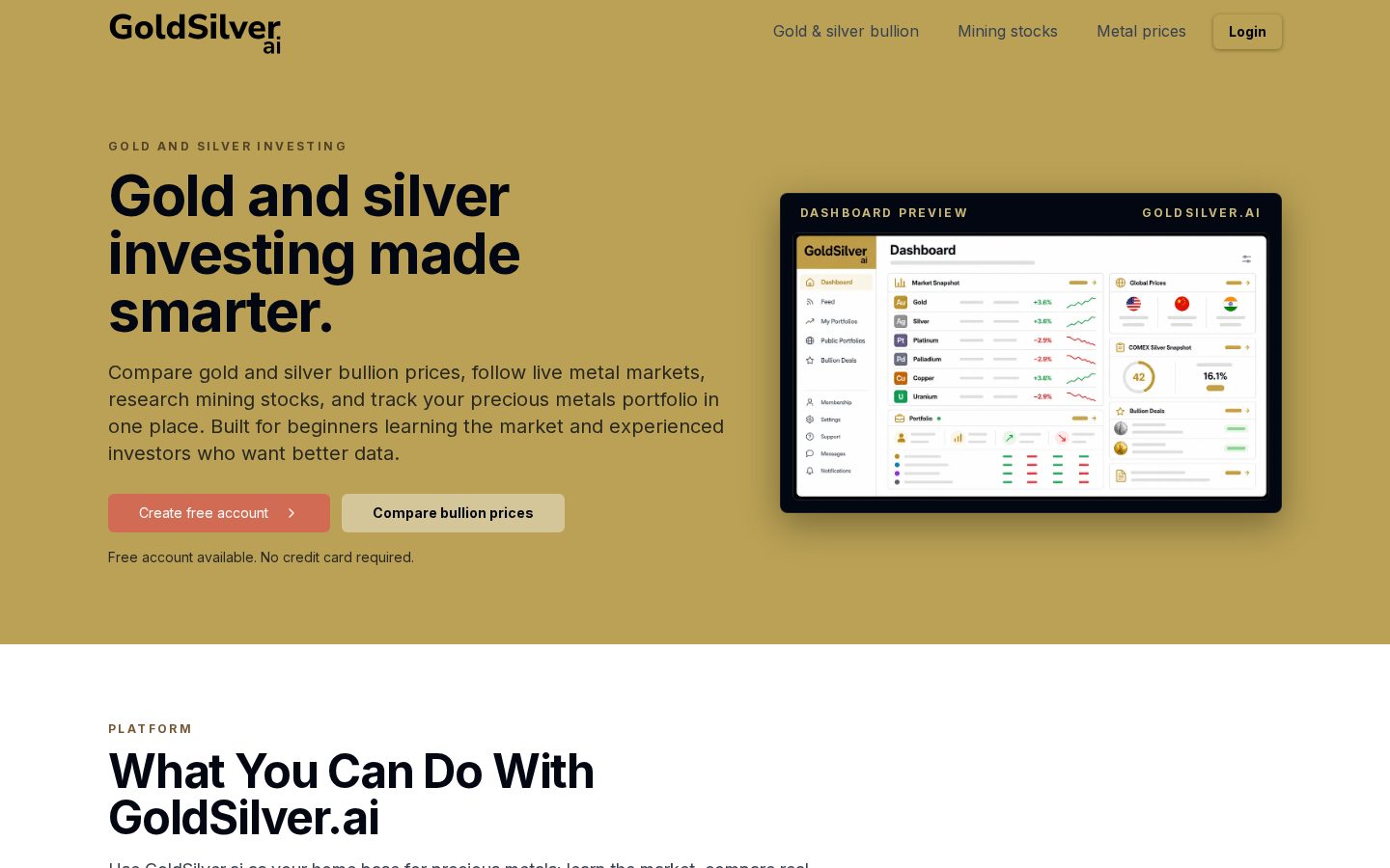 GoldSilver.ai Homepage