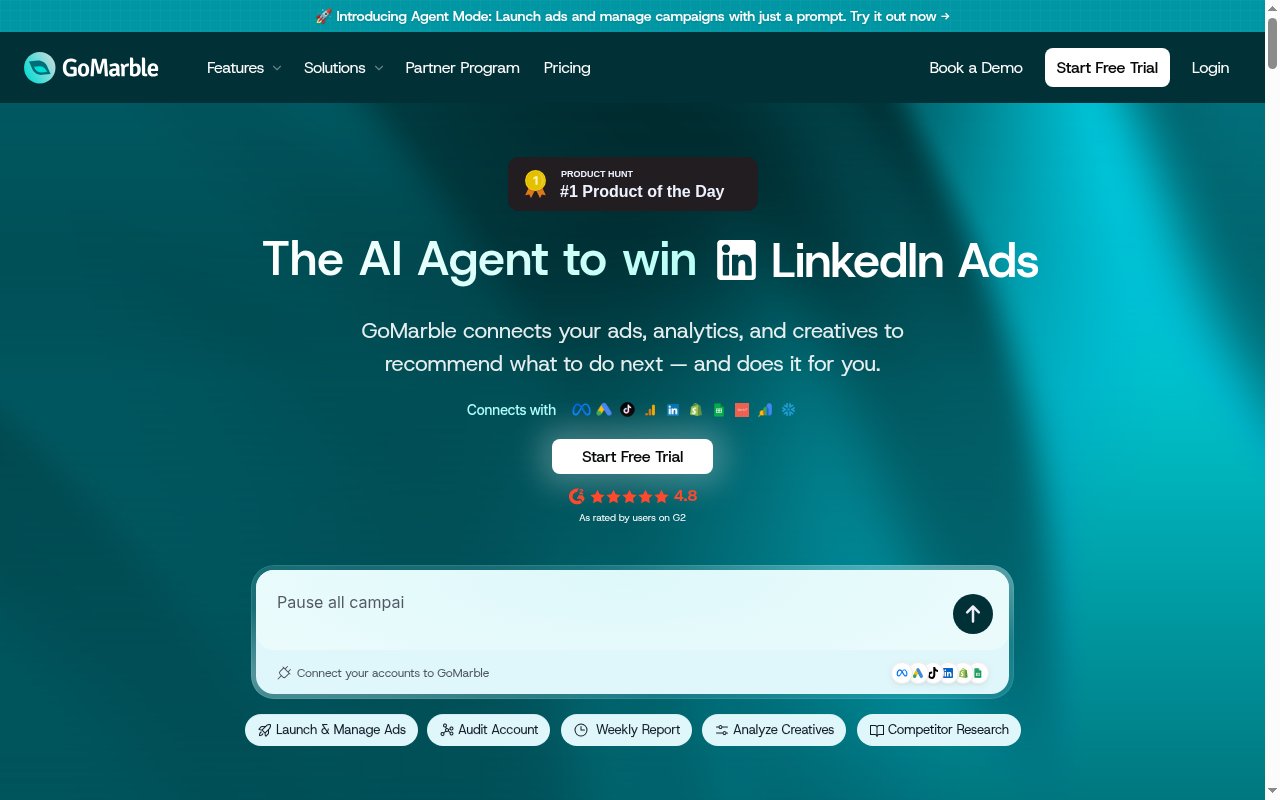 GoMarble AI homepage