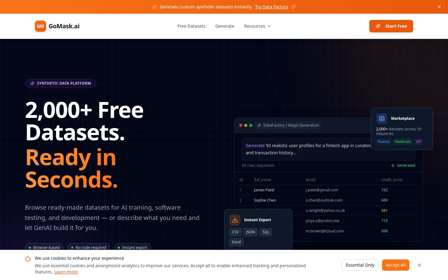 GoMask.ai Homepage