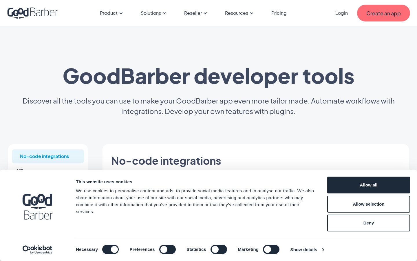 GoodBarber Homepage