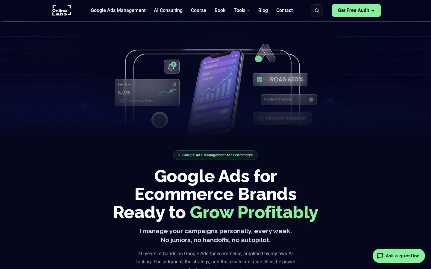 Google Ads Masterclass Homepage
