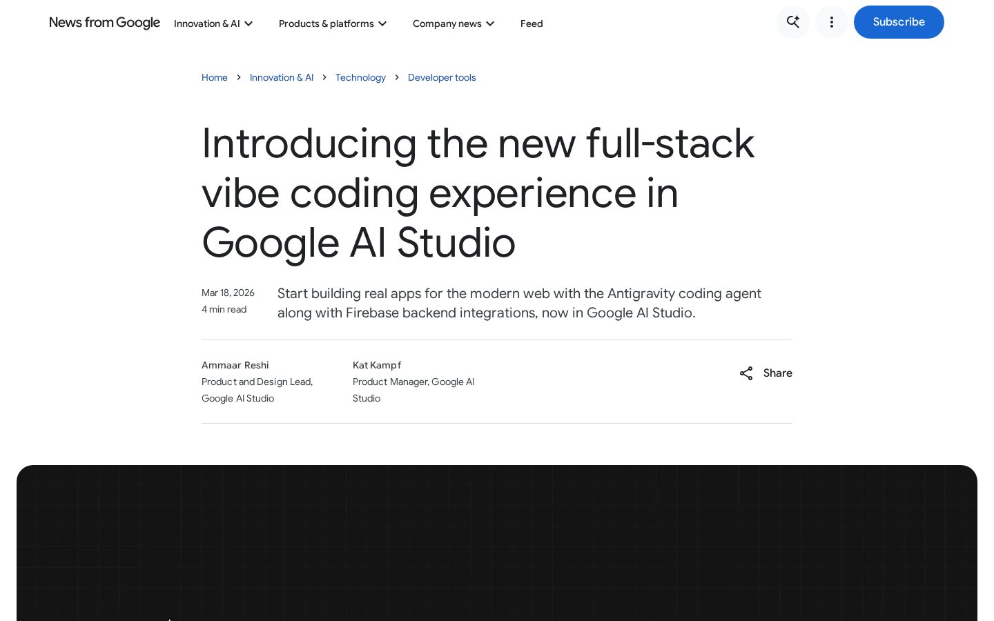 Google AI Studio 2.0 Homepage