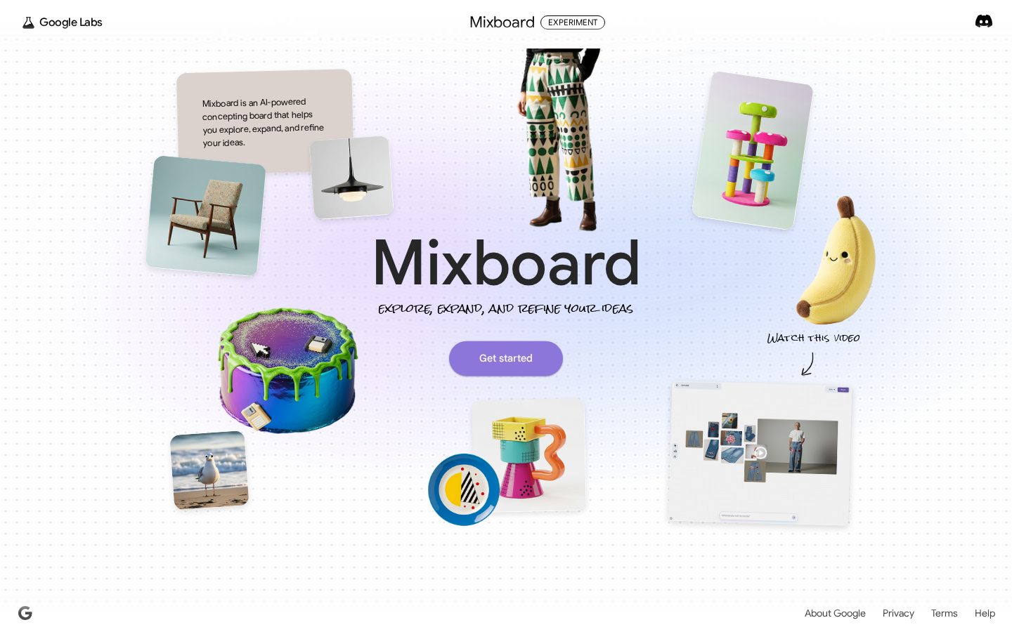 Google Mixboard 2.0 Homepage
