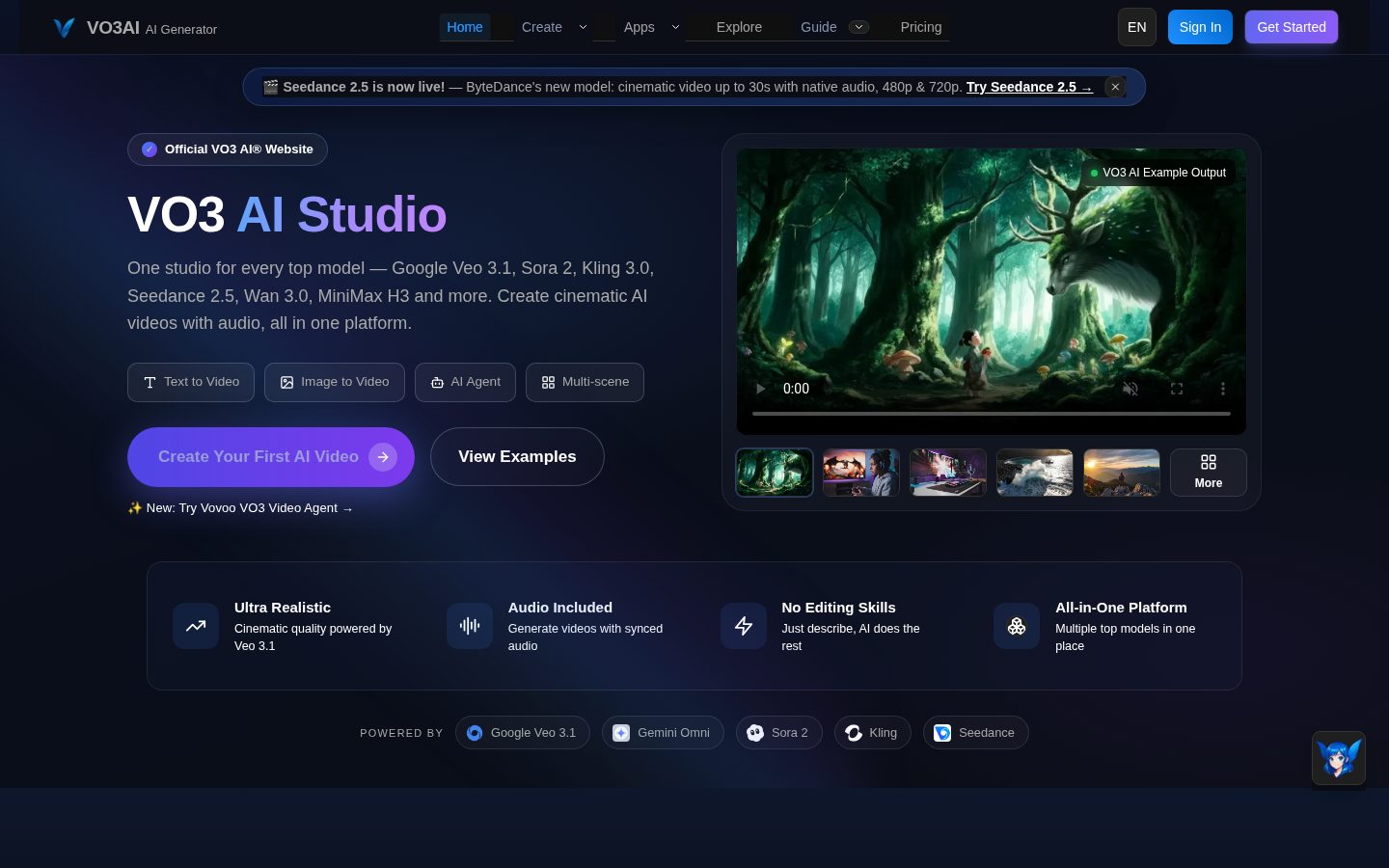 Google VO3 AI Homepage