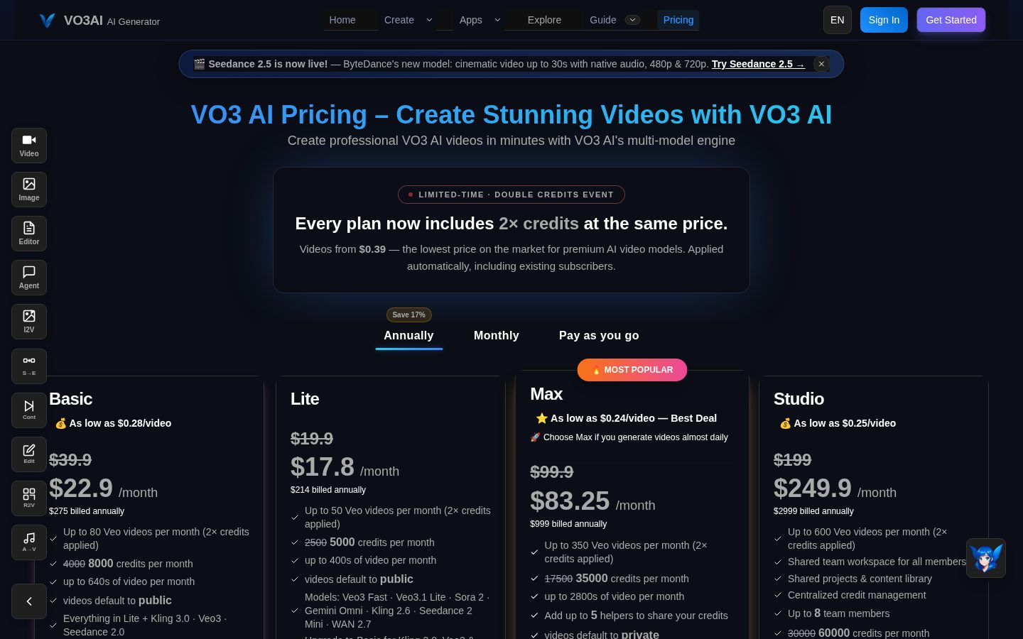 Google VO3 AI Pricing
