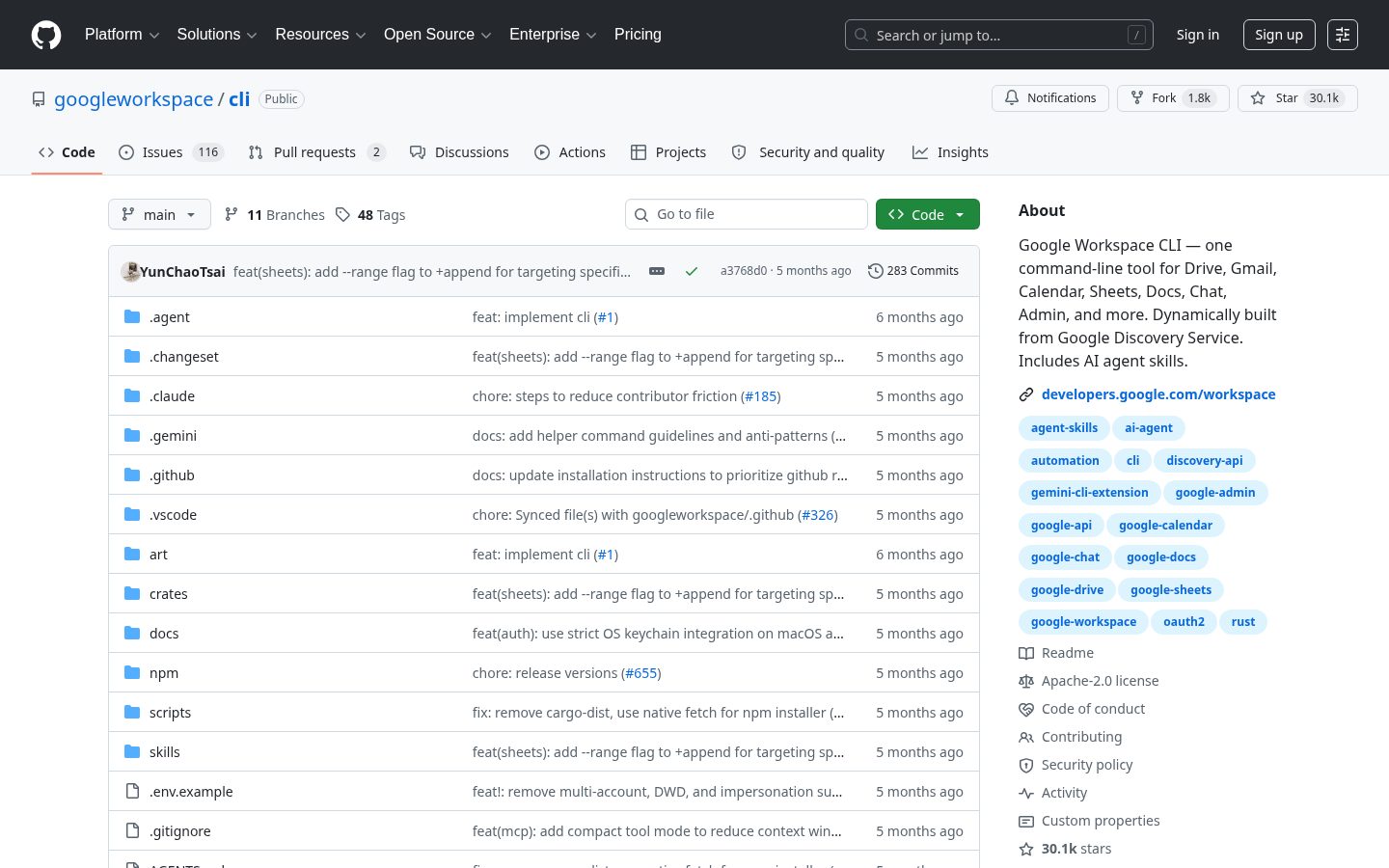 Google Workspace CLI Homepage