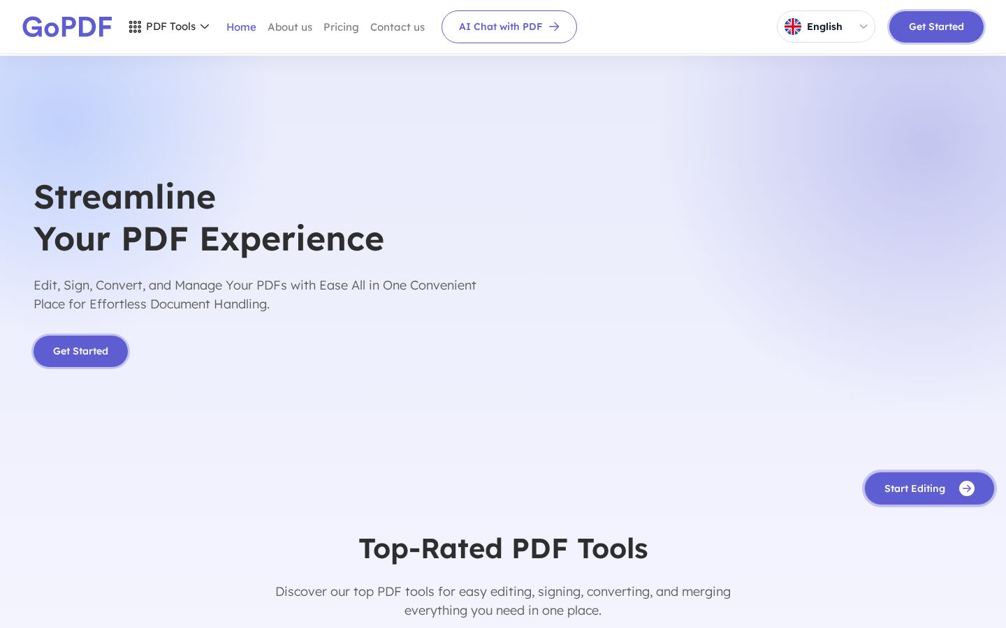 GoPDF Homepage