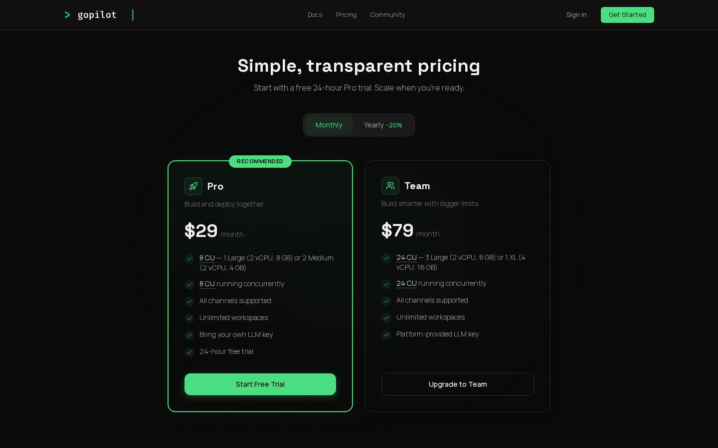 GoPilot.dev Pricing