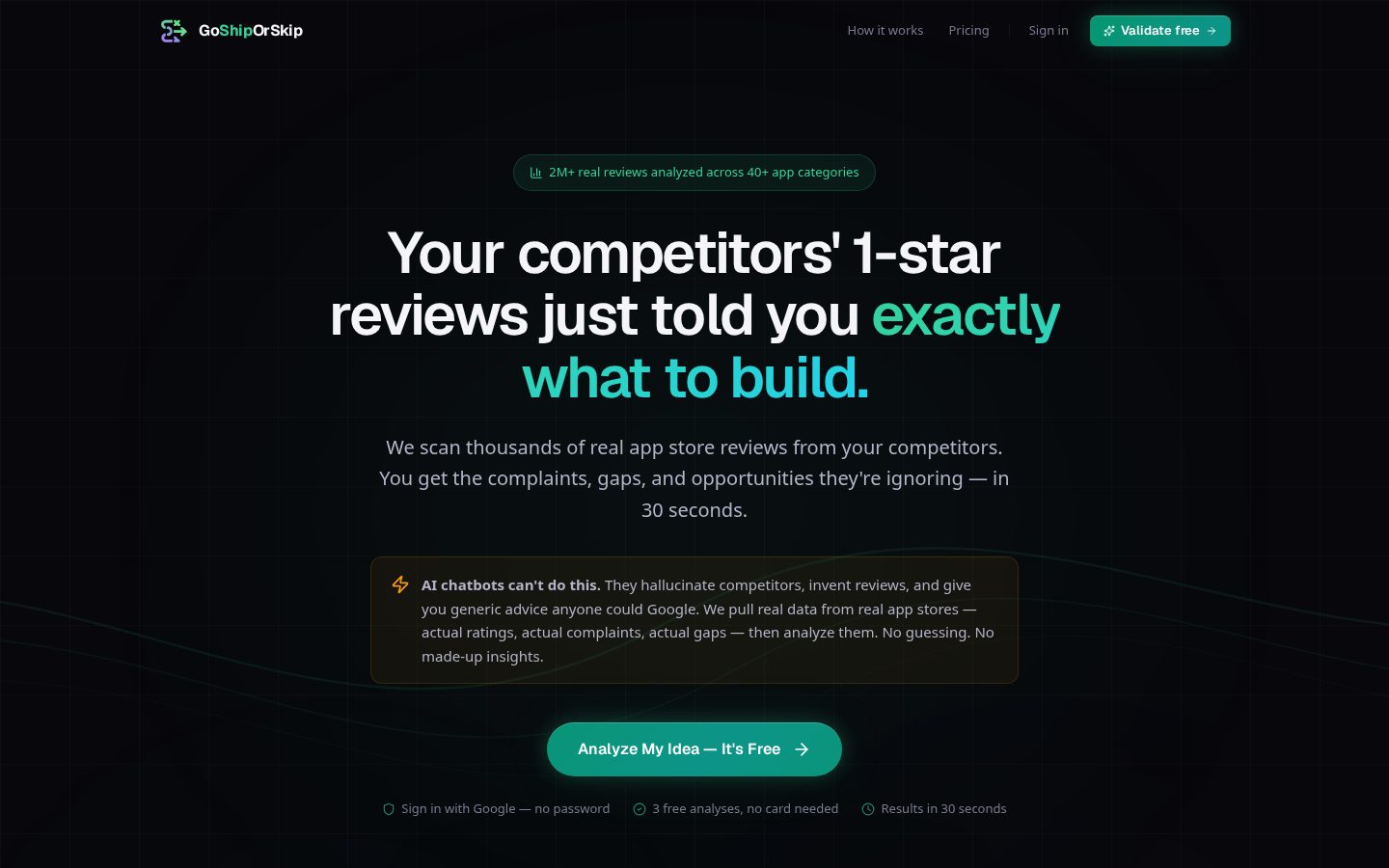 GoShipOrSkip Homepage