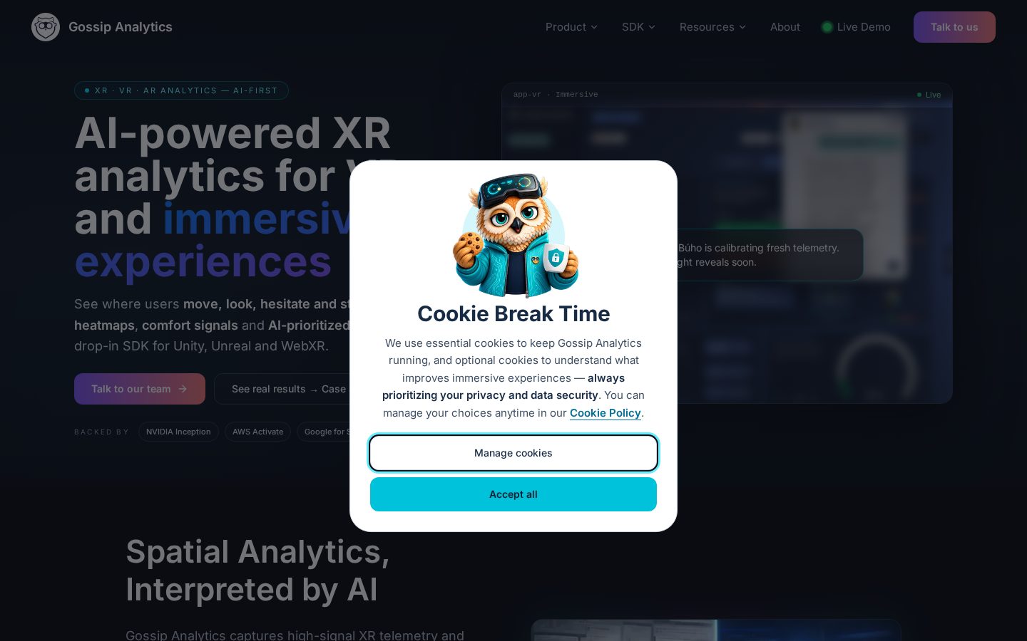 Gossip Analytics Homepage