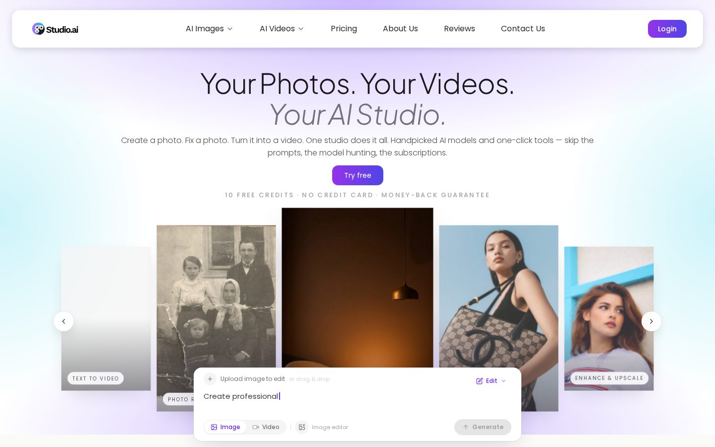GoStudio AI Homepage