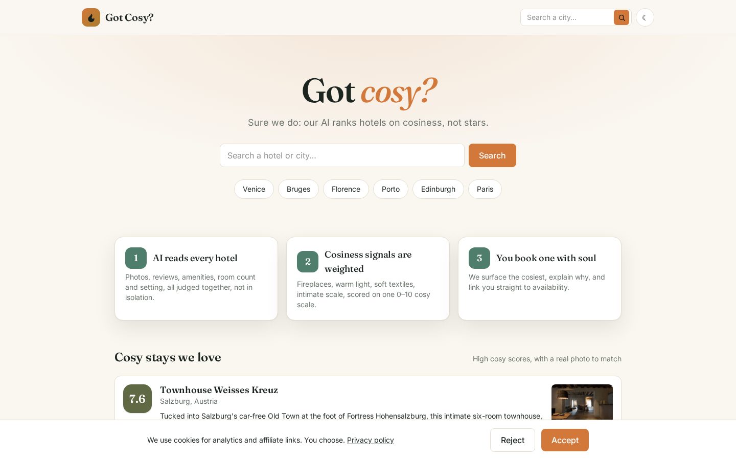 GotCosy Homepage