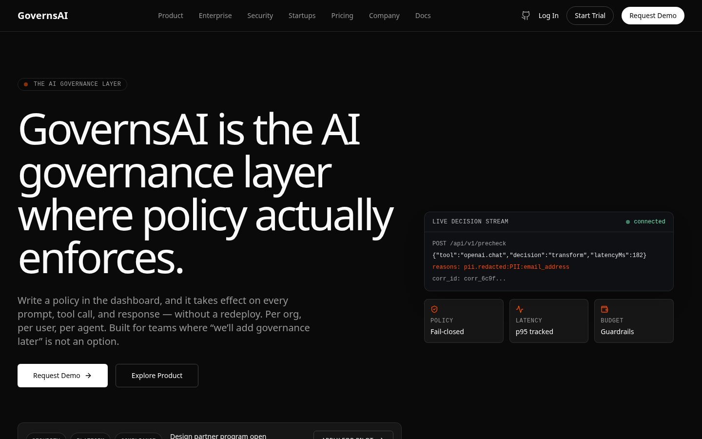 GovernsAI Homepage