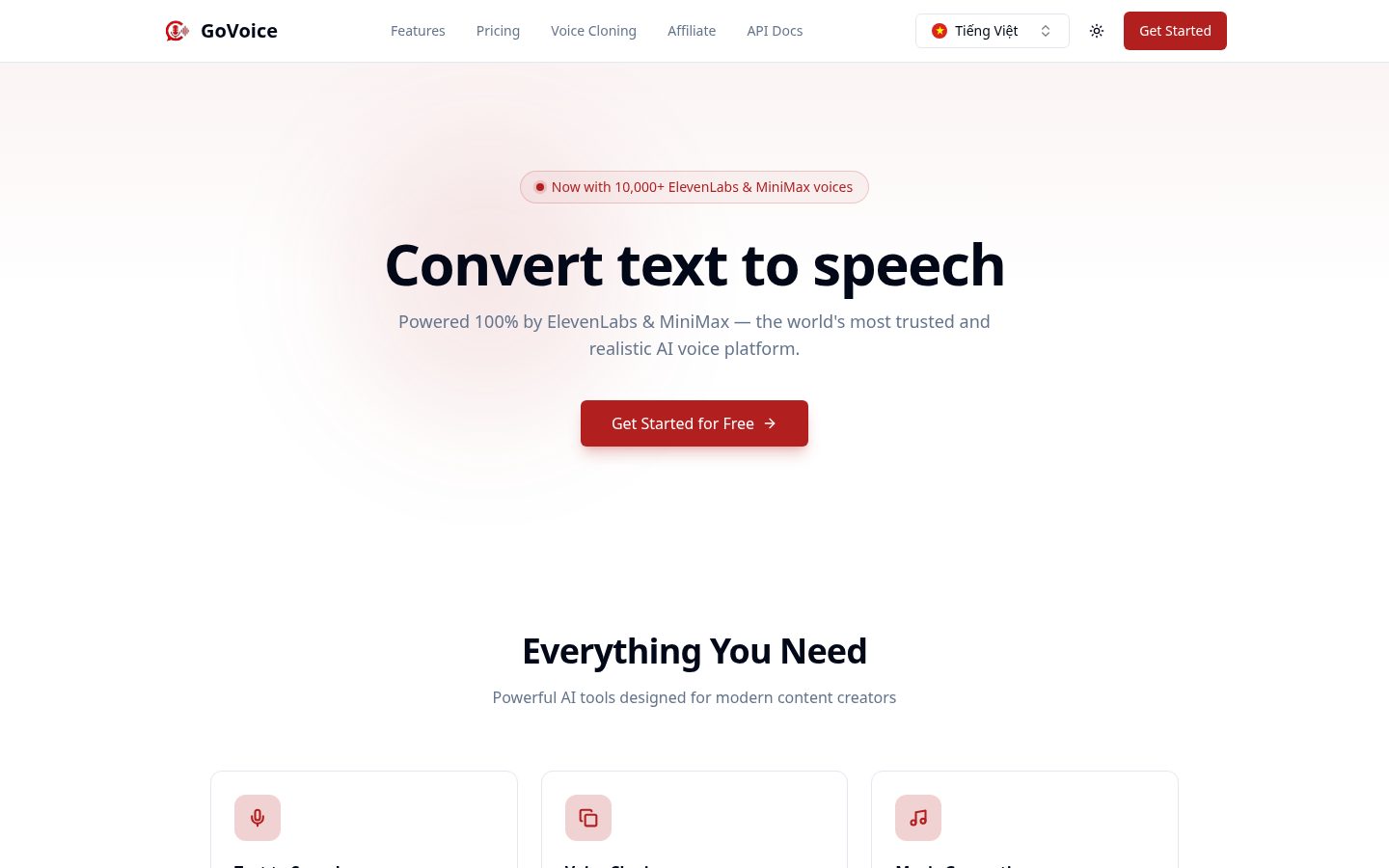 GoVoice Homepage