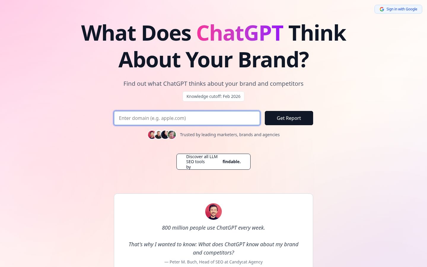 GPT-5 SEO Brand Visiblity Homepage