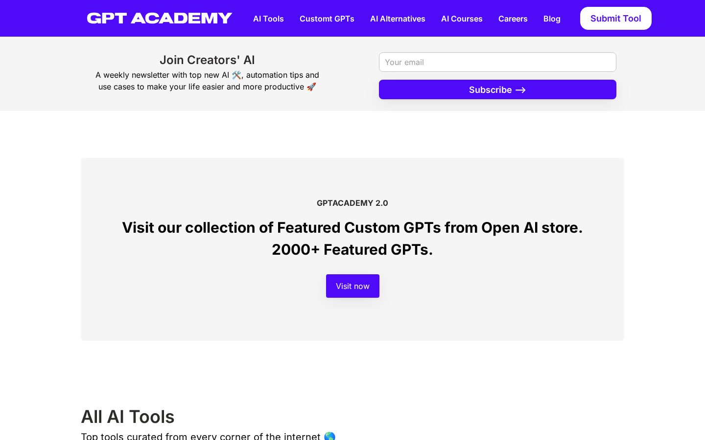 GPT Academy Homepage