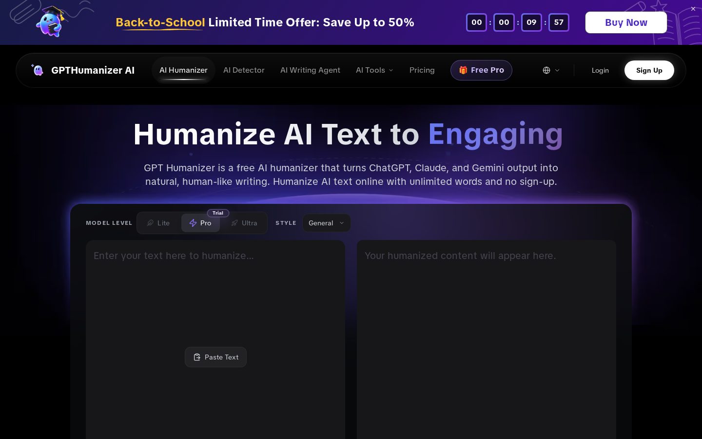 GPT Humanizer AI Homepage