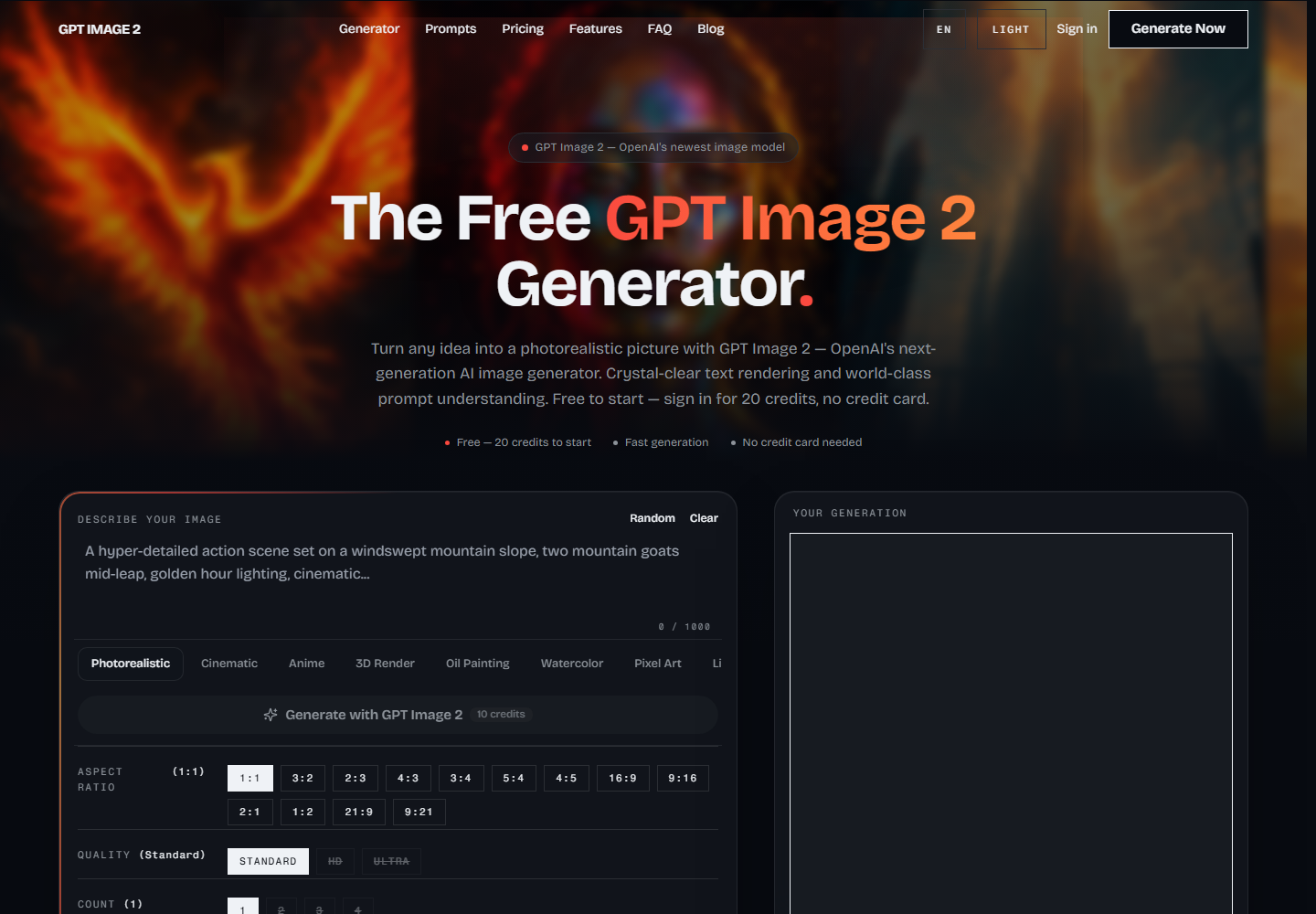 GPT Image 2 homepage