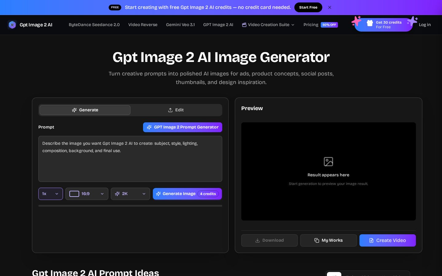 GPT Image 2 AI Homepage