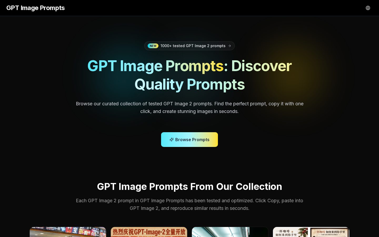 GPT Image Prompt Homepage