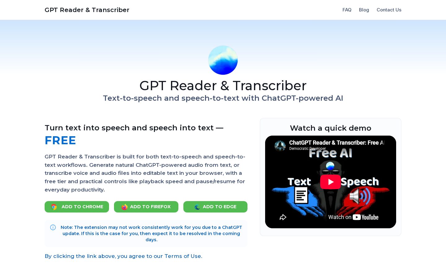 GPT Reader Homepage