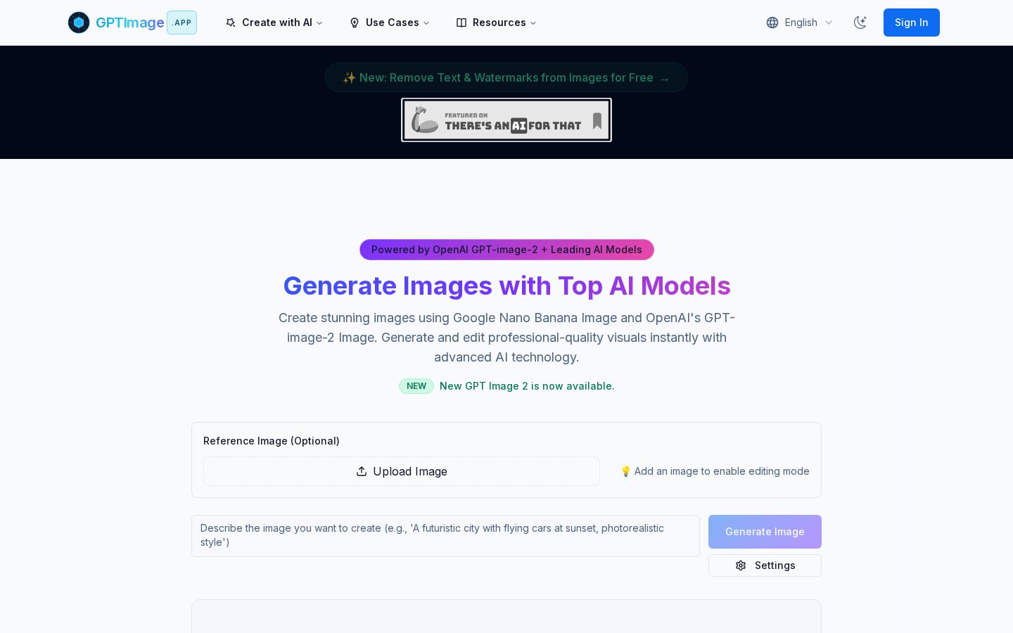 GPTImage Homepage