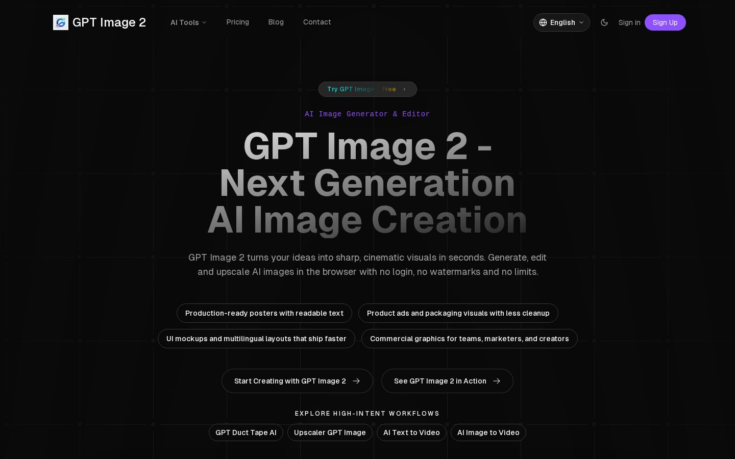 gptimage2.art Homepage