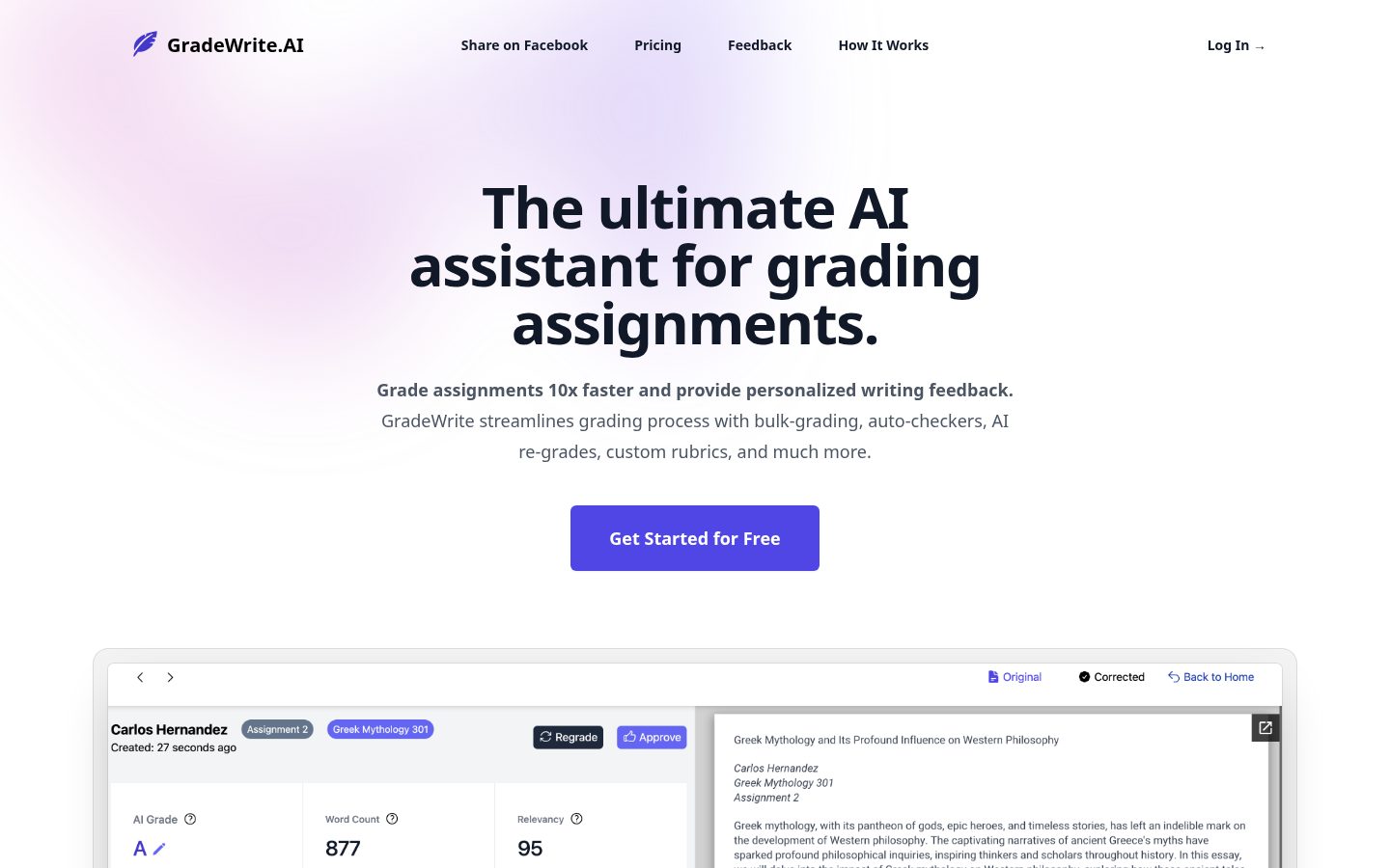 GradeWrite Homepage
